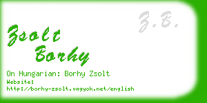 zsolt borhy business card